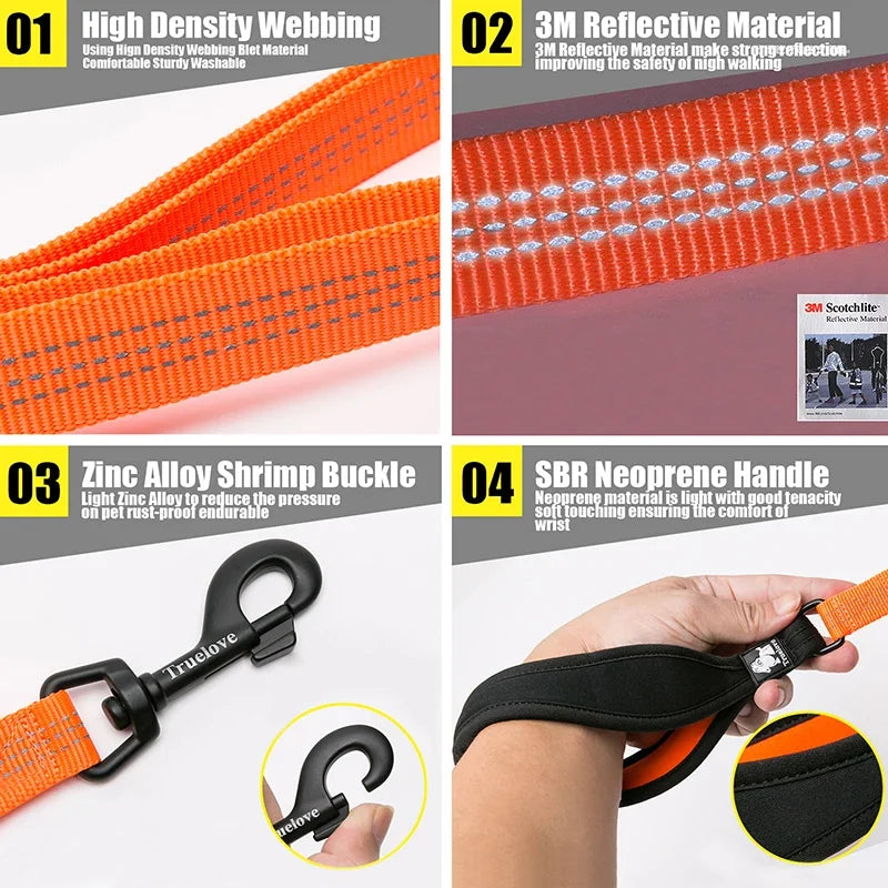 Pet Nylon Reflective Leash Used Harness and Collar for Small Big Dog and Cat All Breed Training Running Walking TLL2771