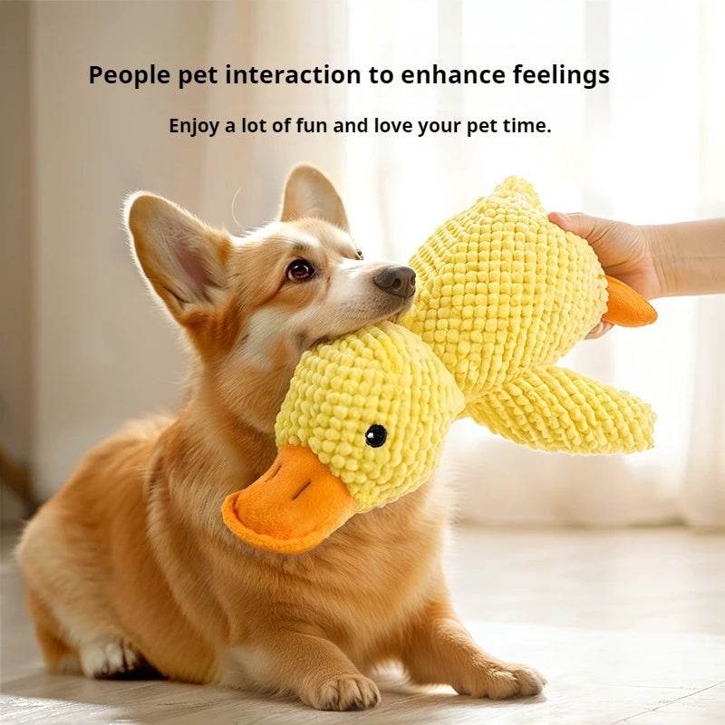 Die Ente, ein Hudespielzeug zur Beruhigung, putzt die Zähne und quietscht - Tierbedarf.si