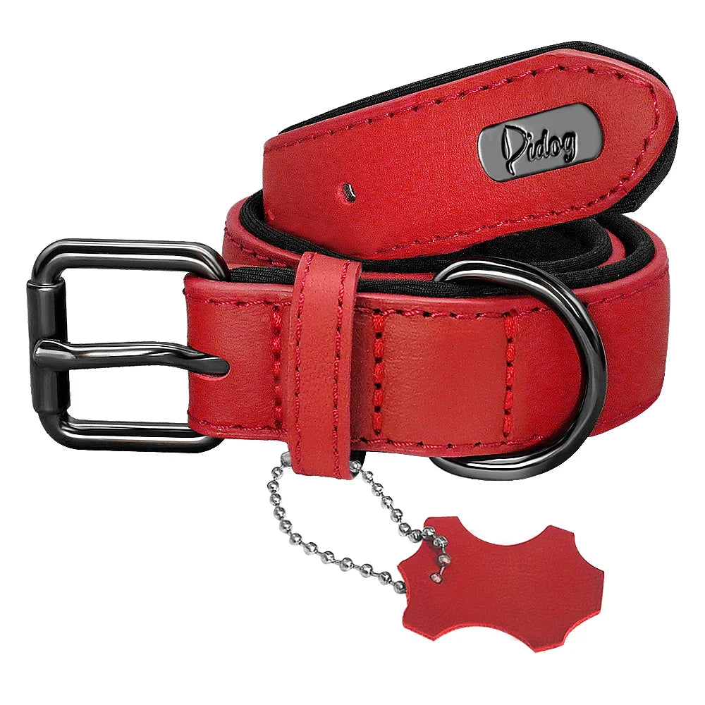 Leather Dog Collar Neoprene Padded Pet Collar Leash Harness for Small Medium Dogs for Bulldog Bull Terrier Pet Shop
