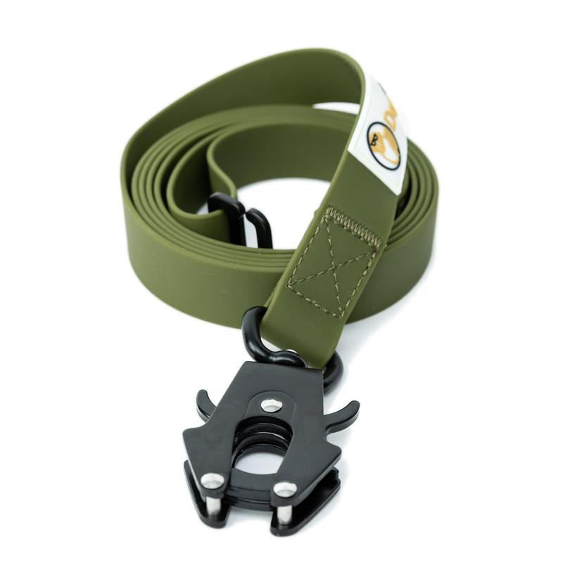 Dognerd 6' Tactical Silicone Dog Leash with Aluminum Quick Release Carabiner Solid Design for Large Dogs Walks Hikes Jogging