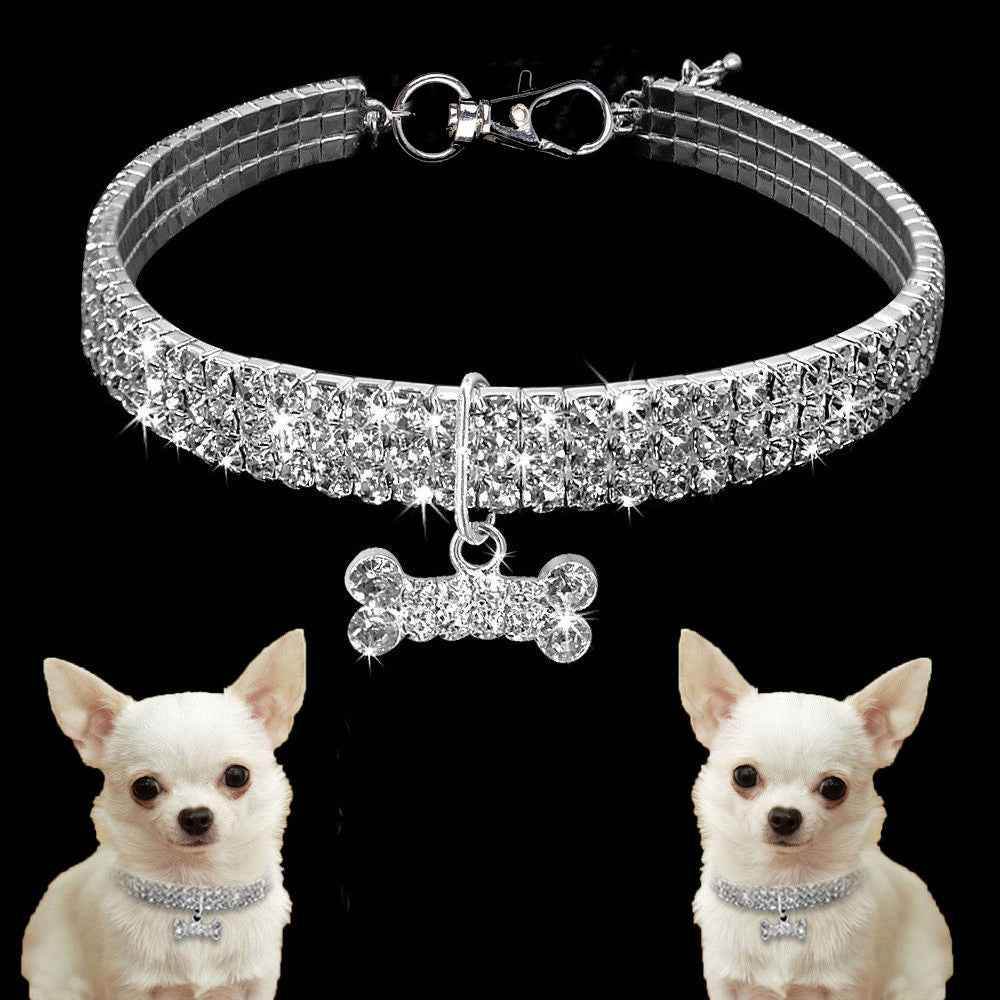 Strass Hundehalsband Kristall für kleine und mittelgroße Hunde - Tierbedarf.si