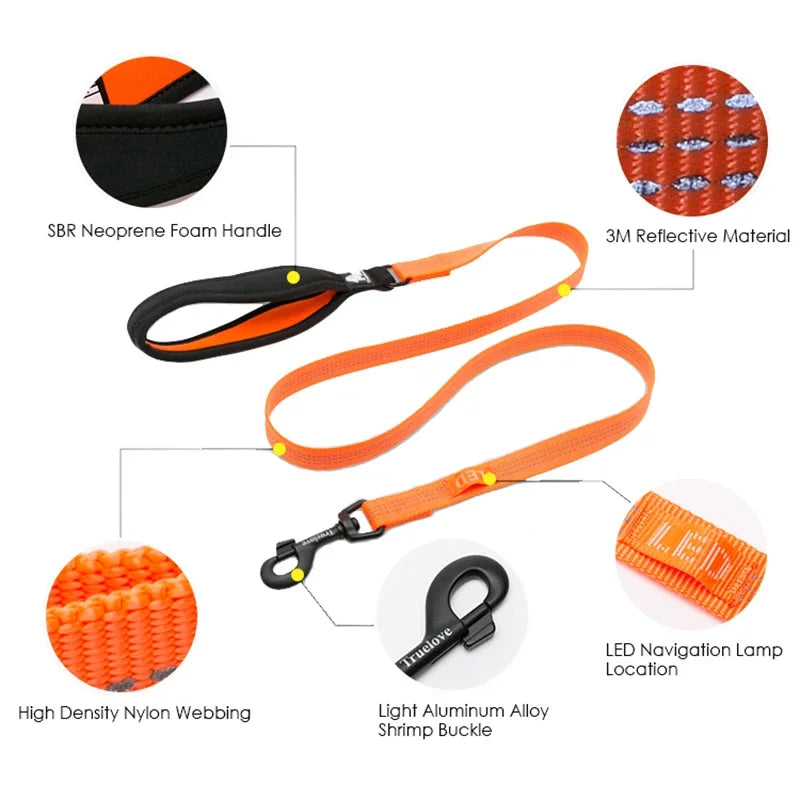 Pet Nylon Reflective Leash Used Harness and Collar for Small Big Dog and Cat All Breed Training Running Walking TLL2771