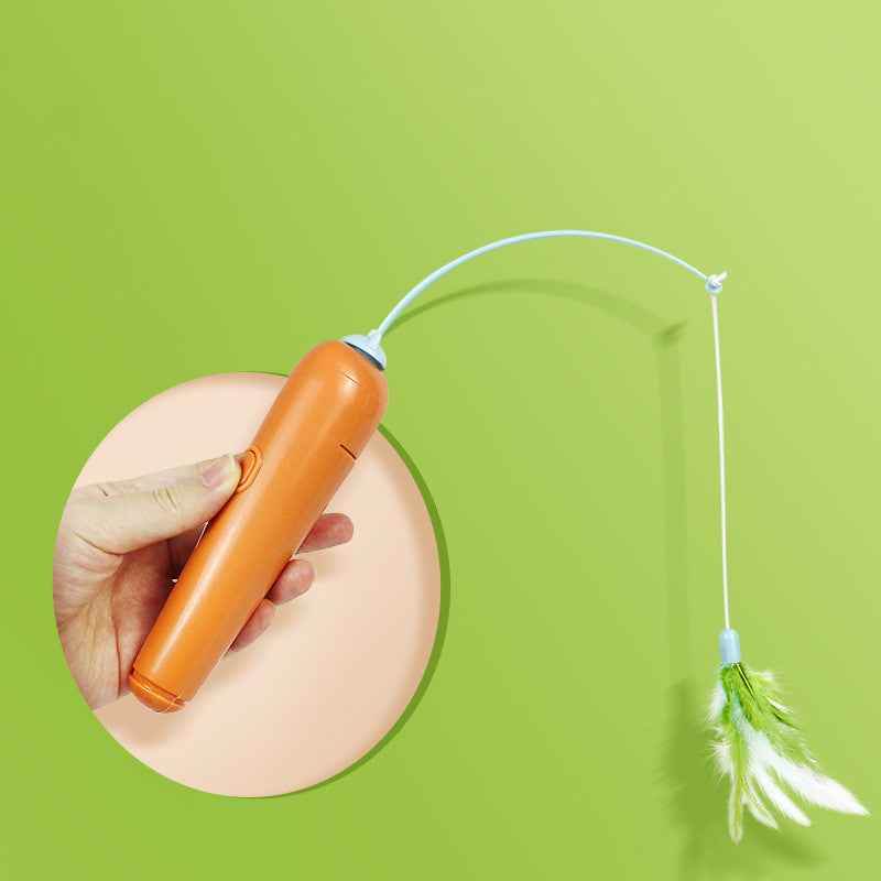 2 In 1 Katzenspielzeug mit Feder - Katzendrehteller - Tierbedarf.si