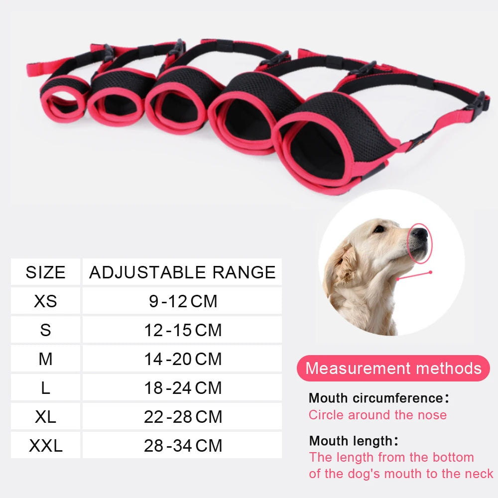Dog Muzzle Nylon Anti-Bite Barking for Small Large Dogs Chihuahua Husky Pit Bull Breathable Adjustable Muzzles Dog Supplies