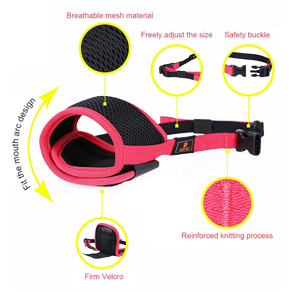 Dog Muzzle Nylon Anti-Bite Barking for Small Large Dogs Chihuahua Husky Pit Bull Breathable Adjustable Muzzles Dog Supplies
