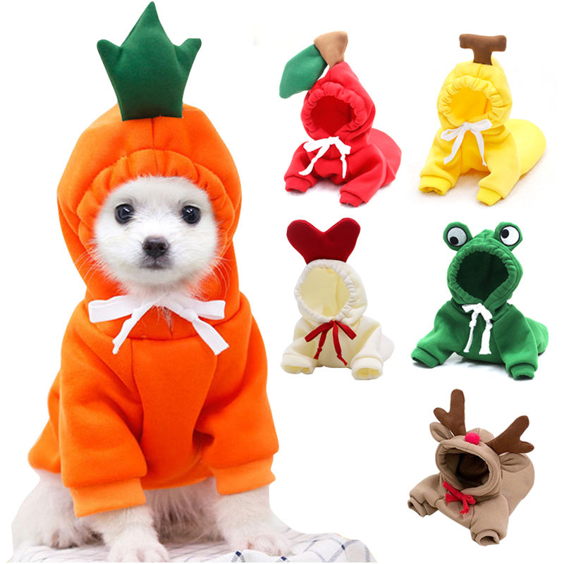 Süße Hundekleidung- Mit Früchten in verschiedenen Modellen