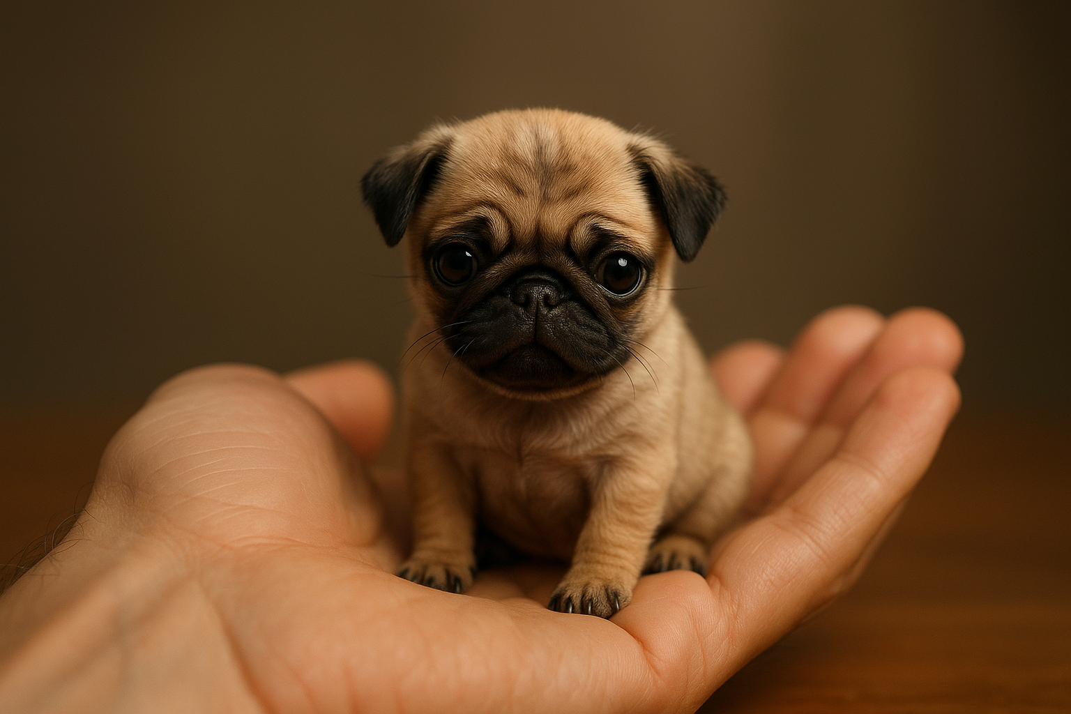 Der Mops muss viel kleiner sein