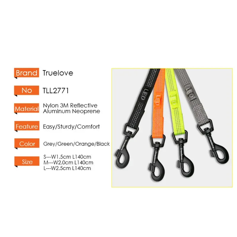 Pet Nylon Reflective Leash Used Harness and Collar for Small Big Dog and Cat All Breed Training Running Walking TLL2771