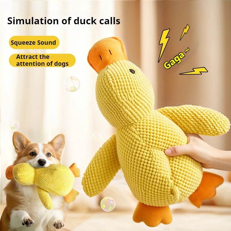 Die Ente, ein Hudespielzeug zur Beruhigung, putzt die Zähne und quietscht - Tierbedarf.si