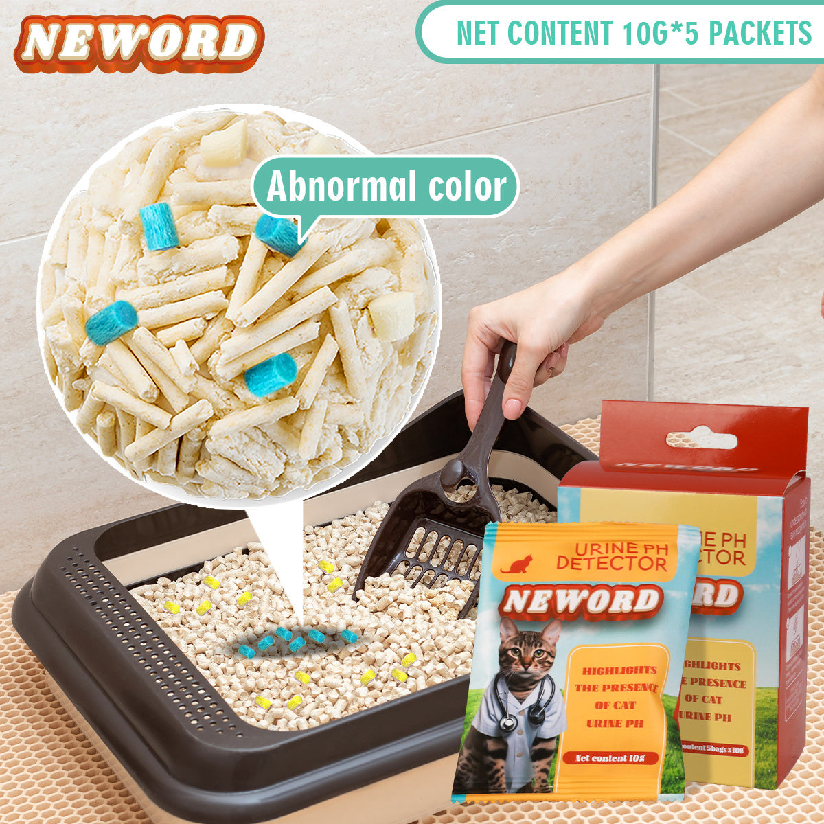 Selbstreinigende Partikel aus Katzenstreu