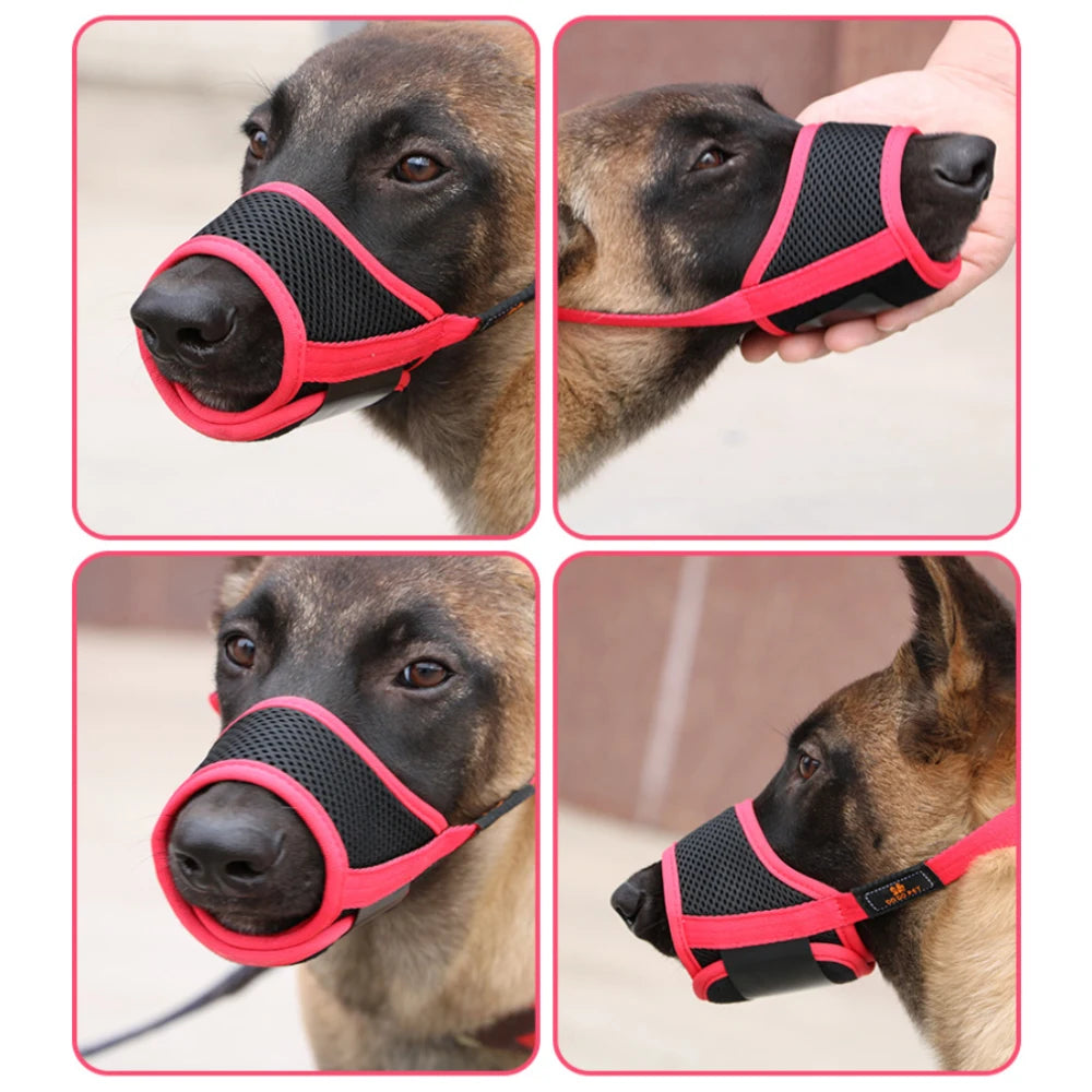 Dog Muzzle Nylon Anti-Bite Barking for Small Large Dogs Chihuahua Husky Pit Bull Breathable Adjustable Muzzles Dog Supplies