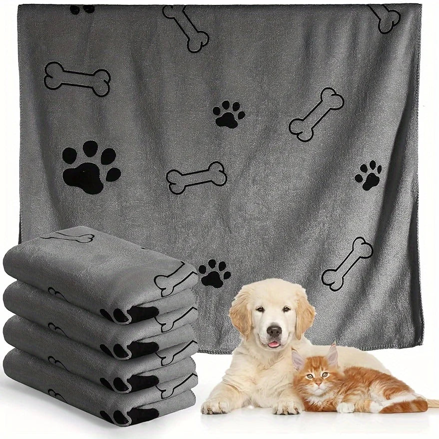 Dog Towel Drying Dog Cat Pet Towel, Puppy Microfiber Quick-Drying Dog Claw Bath Towel, Pet Bath Products Absorbent Medium Dog