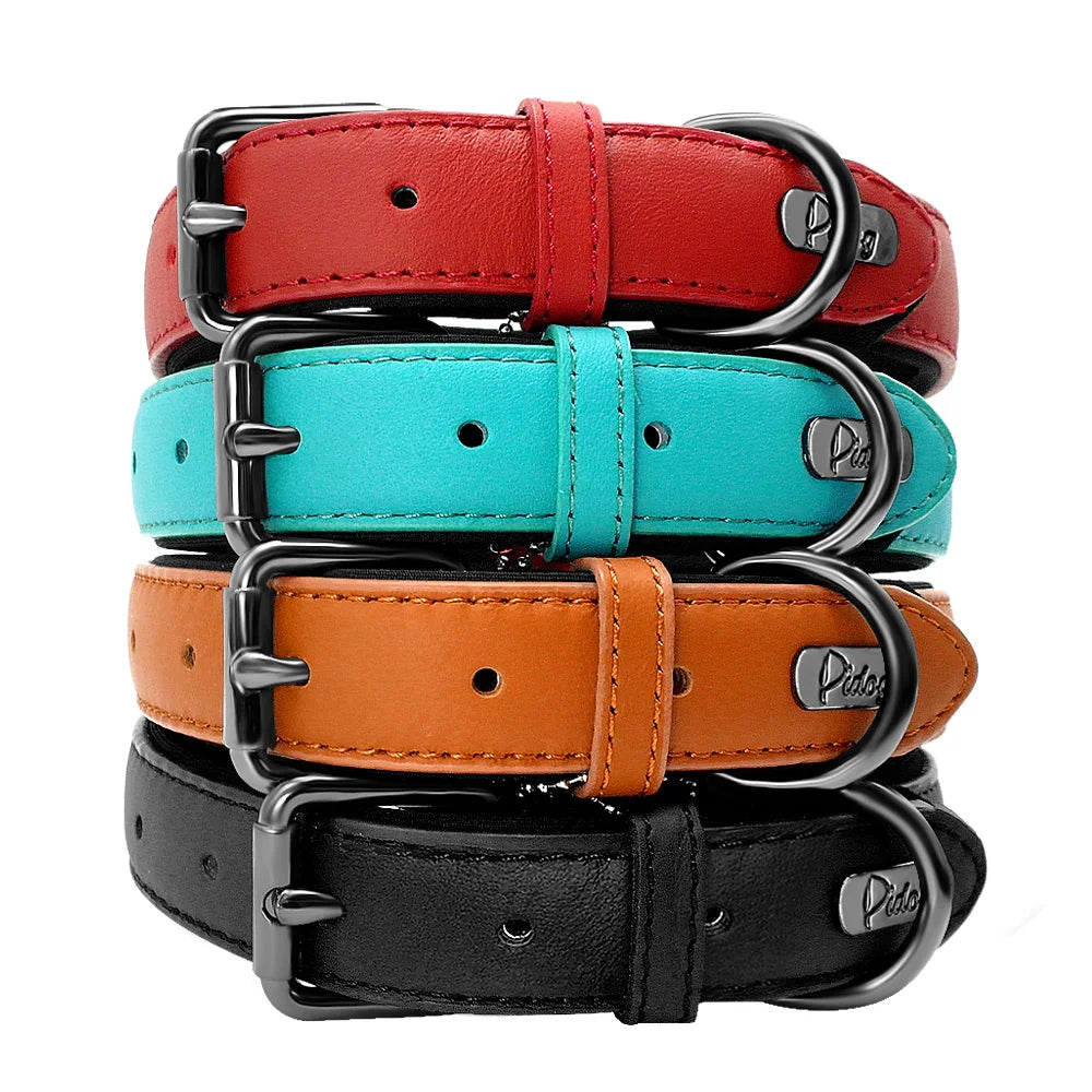Leather Dog Collar Neoprene Padded Pet Collar Leash Harness for Small Medium Dogs for Bulldog Bull Terrier Pet Shop