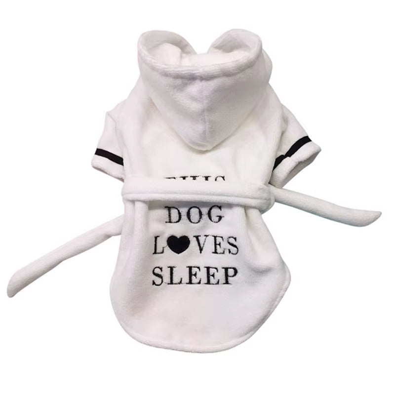 Pet Dog Bathrob Dog Pajamas Sleeping Clothes Soft Pet Bath Drying Towel Clothes for for Puppy Dogs Cats Coat Pet Accessories