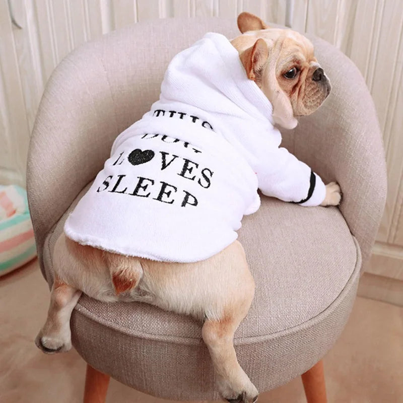 Pet Dog Bathrob Dog Pajamas Sleeping Clothes Soft Pet Bath Drying Towel Clothes for for Puppy Dogs Cats Coat Pet Accessories